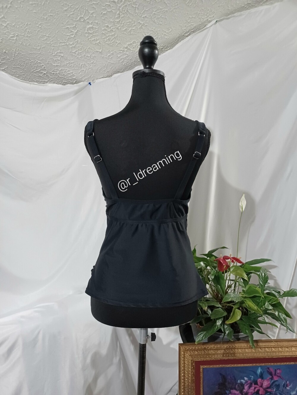 NWT Cupshe Black Women’s Draped V-Neck Swim Tank Size Large - Picture 4 of 6